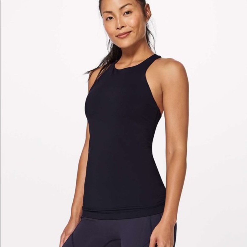 Lululemon High Neck Racerback Tank - Navy